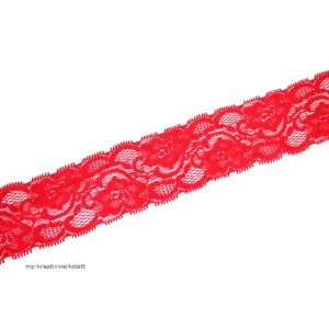1m Spitze elastisch 50mm breit Farbe Rot